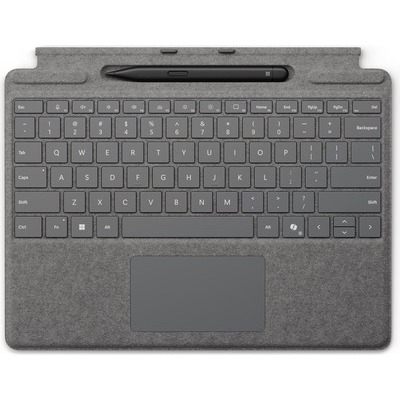 Tastiera + slim pen Microsoft Surface Pro con tasto Copilot colore platino