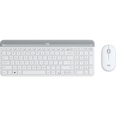 Tastiera wireless con mouse Logitech MK470 slim bianca