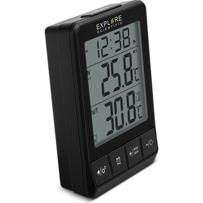 Termometro temperatura interno/esterno Explore Scientific WSH002 con orologio radiocontrollato e supporto fino a 3 sensori (1 incluso)