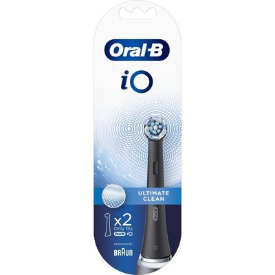 Testina di ricambio spazzolini ricaricabili Braun Oral-B serie IO 7,8,9 Ultimate Clean confezione 2pz black nero