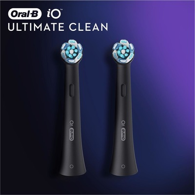 Testina di ricambio spazzolini ricaricabili Braun Oral-B serie IO 7,8,9 Ultimate Clean confezione 2pz black nero