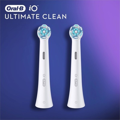 Testina di ricambio spazzolini ricaricabili Braun Oral-B serie IO 7,8,9 Ultimate Clean confezione 2pz white bianco