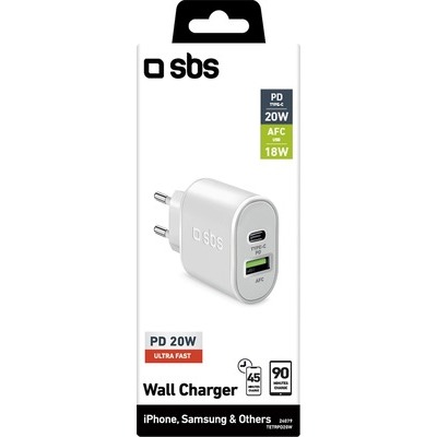 Travel charger SBS uscita USB/Type-C