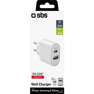 Travel charger SBS uscita USB/Type-C