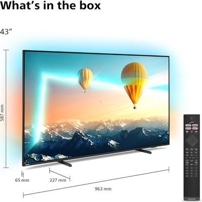 TV LED 4K UHD Android Smart Philips 43PUS8007 Ambilight
