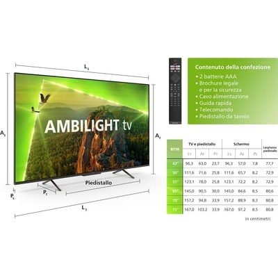 TV LED 4K UHD Smart Philips 55PUS8118 Ambilight