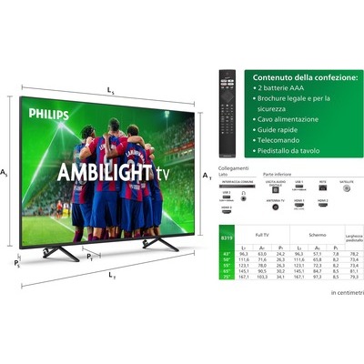 TV LED 4K UHD Smart Philips 55PUS8319 Ambilight