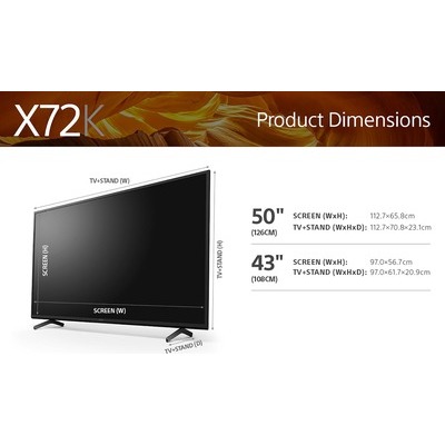 TV LED Smart 4K UHD Sony KD43X72KP