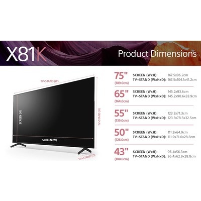 TV LED Smart 4K UHD Sony KD50X81KAEP