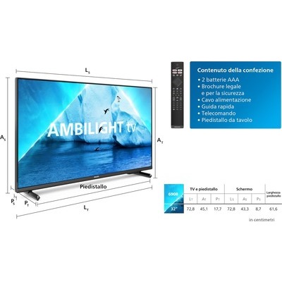 TV LED Smart Philips 32PFS6908 Ambilight