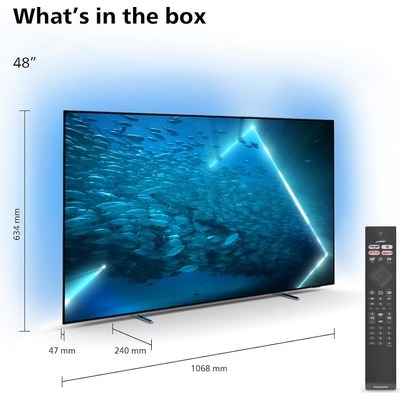 TV OLED UHD 4K Smart Philips 48OLED707 Ambilight