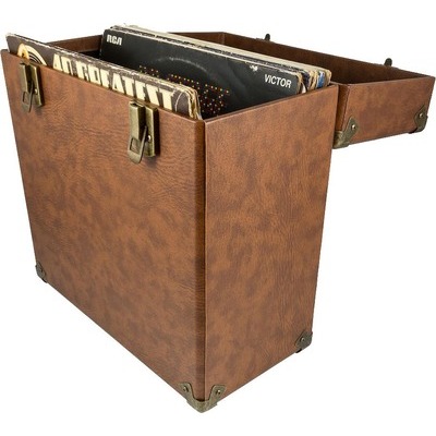 Vinyl Case brown GPO valigia porta vinili