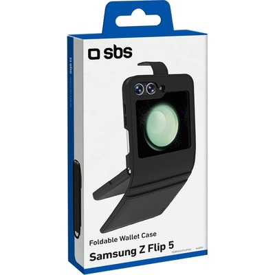 Wallet case SBS per Samsung Z Flip 5, nero