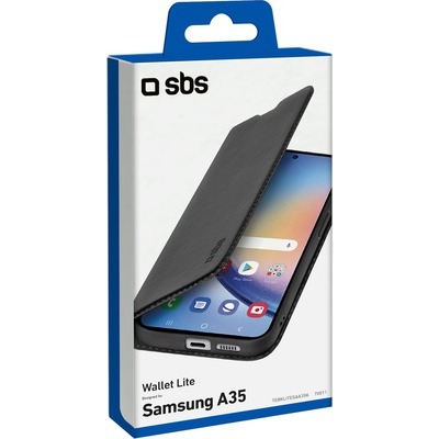 Wallet Lite SBS in PU per Samsung Galaxy A35, nero