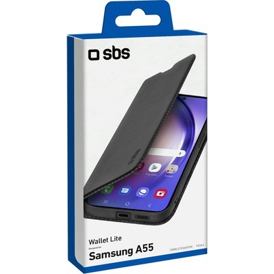 Wallet Lite SBS in PU per Samsung Galaxy A55, nero