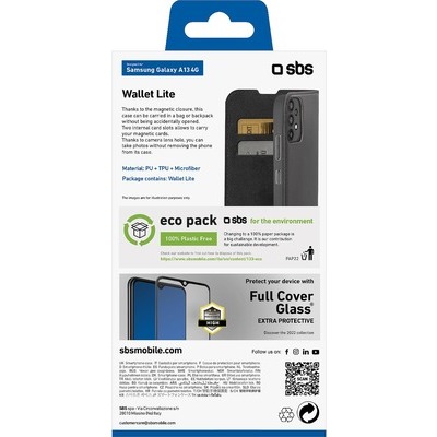 Wallet lite SBS per Samsung A13 black nero